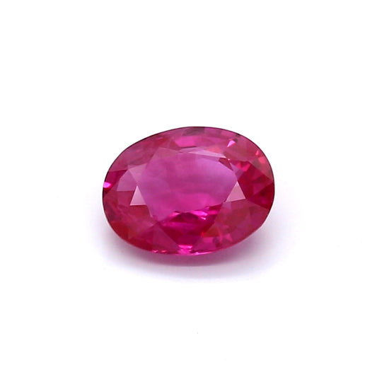 0.99ct Pinkish Red, Oval Ruby, Heated, Myanmar - 6.84 x 5.32 x 2.91mm