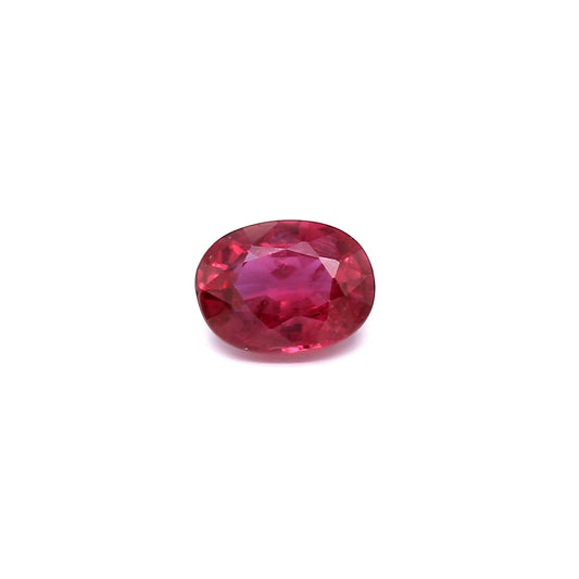 1.01ct Purplish Red, Oval Ruby, H(a), Thailand - 6.77 x 5.05 x 3.19mm