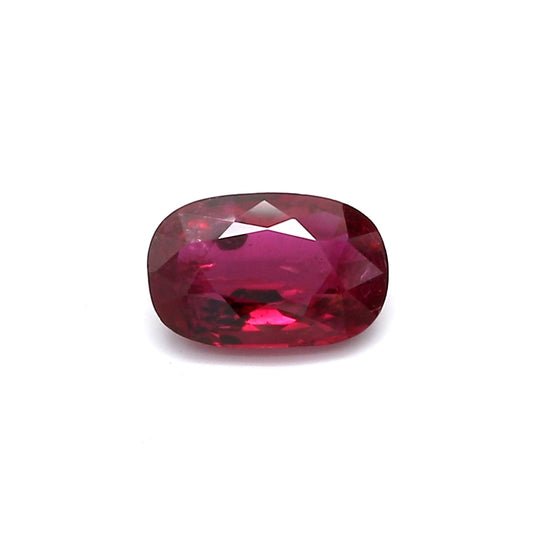 1.03ct Purplish Red, Cushion Ruby, Heated, Thailand - 7.57 x 4.97 x 2.82mm