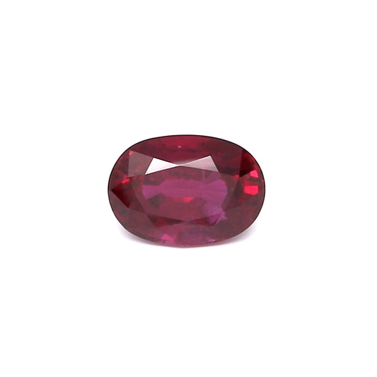 1.08ct Purplish Red, Oval Ruby, H(a), Thailand - 6.97 x 4.92 x 3.96mm