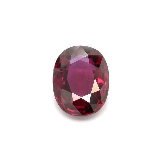 1.13ct Purplish Red, Oval Ruby, H(a), Madagascar - 7.47 x 5.55 x 2.89mm