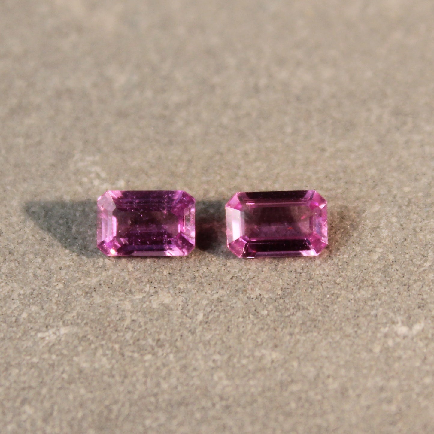 1.15ct Purplish Pink, Octagon Sapphire Pair, Heated, Madagascar - 6.00 x 4.00mm