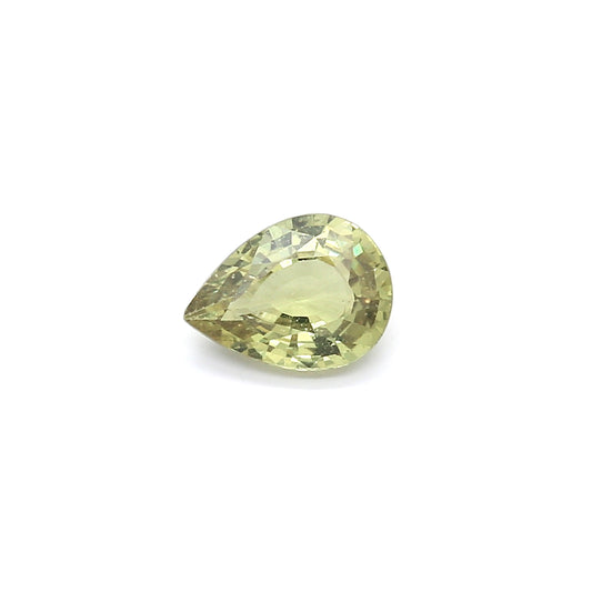 1.20ct Yellowish Green, Pear Shape Sapphire, No Heat, Madagascar - 7.78 x 5.81 x 3.34mm