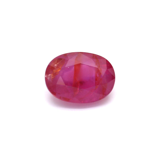 1.21ct Purplish Red, Oval Ruby, Heated, Myanmar - 6.95 x 5.05 x 3.68mm