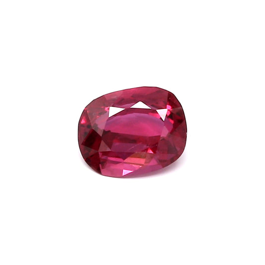 1.25ct Pinkish Red, Cushion Ruby, Heated, Thailand - 6.94 x 5.48 x 3.59mm