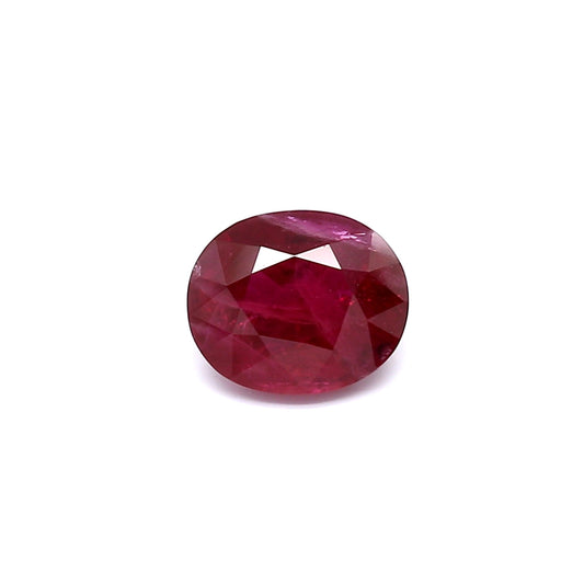 1.36ct Oval Ruby, H(a), Thailand - 7.28 x 6.06 x 3.75mm