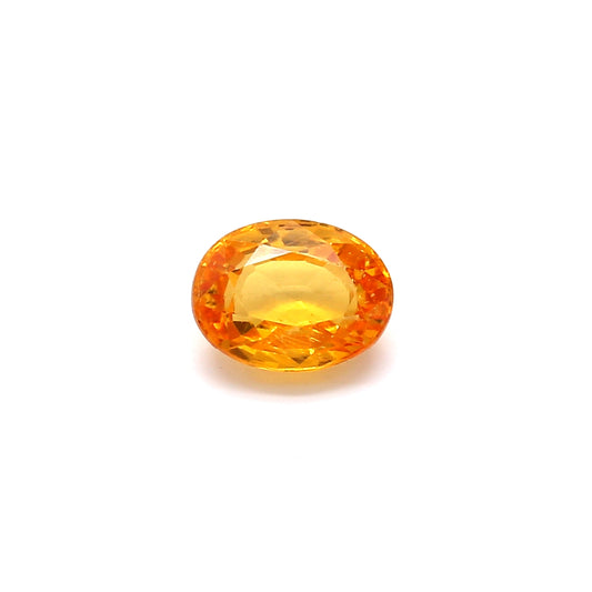 1.38ct Yellowish Orange, Oval Sapphire, Heated, East Africa - 7.34 x 5.68 x 3.54mm