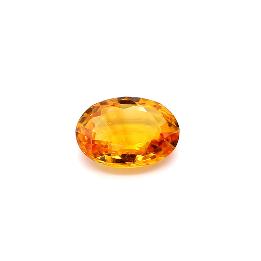 1.40ct Orangy Yellow, Oval Sapphire, Heated, Sri Lanka - 8.33 x 6.27 x 2.84mm