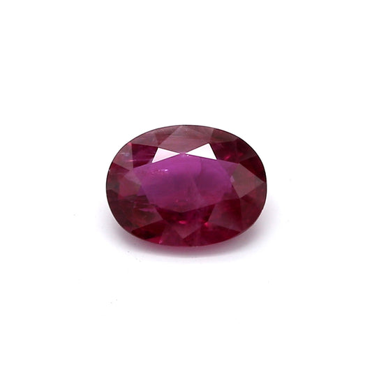 1.41ct Purplish Red, Oval Ruby, H(b), Thailand - 8.00 x 6.26 x 3.16mm