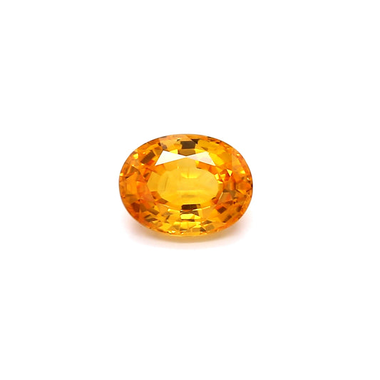 1.49ct Orangy Yellow, Oval Sapphire, Heated, Sri Lanka - 7.66 x 5.89 x 3.67mm