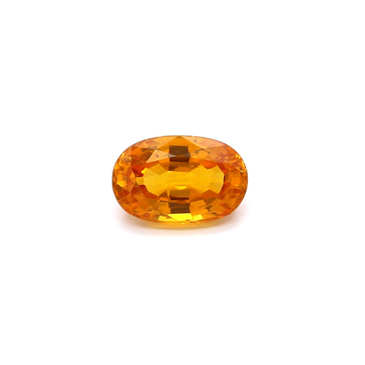 1.51ct Yellowish Orange, Oval Sapphire, Heated, East Africa - 8.10 x 5.31 x 3.69mm