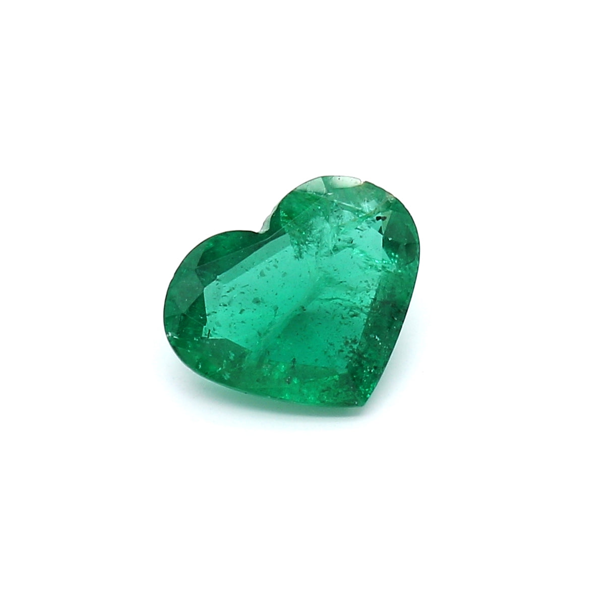 1.54ct Bluish Green, Heart Shape Emerald, Oiled, Zambia - 7.71 x 9.47 x 3.74mm