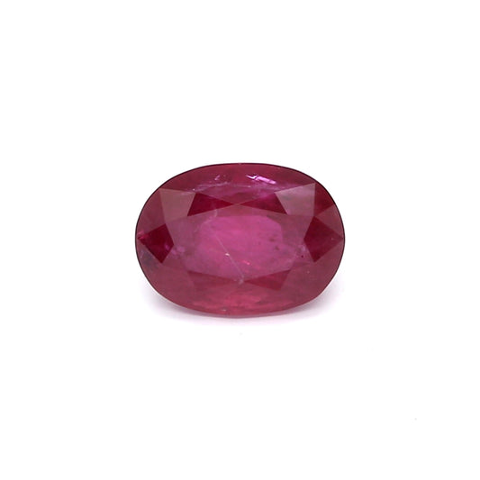 1.57ct Purplish Red, Oval Ruby, H(b), Thailand - 7.66 x 5.62 x 3.85mm