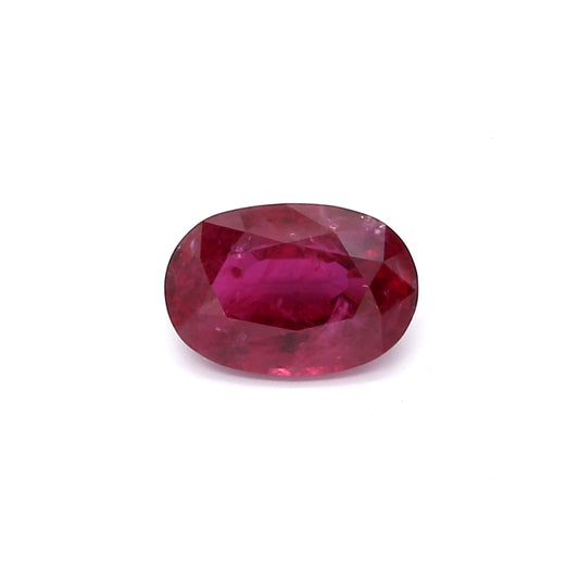 1.58ct Purplish Red, Oval Ruby, H(b), Thailand - 8.45 x 5.75 x 3.67mm