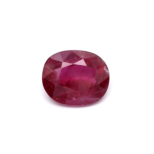 1.60ct Purplish Red, Oval Ruby, H(b), Thailand - 7.70 x 6.33 x 3.58mm