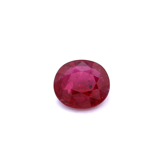 1.61ct Pinkish Red, Oval Ruby, H(a), Thailand - 7.47 x 6.61 x 3.46mm