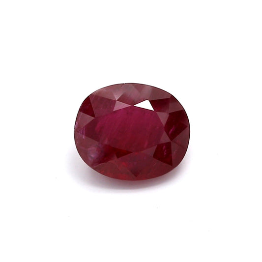 1.65ct Oval Ruby, H(b), Thailand - 7.83 x 6.63 x 3.66mm