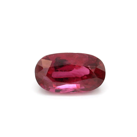 1.70ct Purplish Red, Oval Ruby, Heated, Thailand - 9.01 x 5.12 x 3.87mm