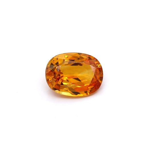 1.73ct Orangy Yellow, Oval Sapphire, Heated, Sri Lanka - 8.36 x 6.34 x 3.64mm