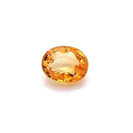 1.74ct Yellowish Orange, Oval Sapphire, Heated, East Africa - 7.66 x 6.31 x 3.83mm