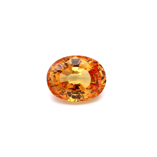 1.79ct Yellowish Orange, Oval Sapphire, Heated, East Africa - 8.28 x 6.38 x 3.91mm