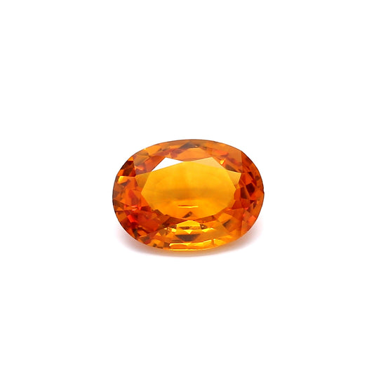 1.99ct Orangy Yellow, Oval Sapphire, Heated, Sri Lanka - 9.22 x 6.94 x 3.54mm