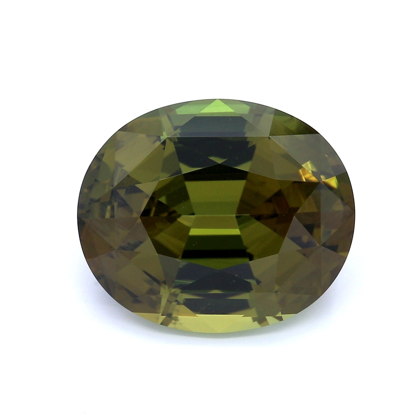 15.14ct Yellowish Green, Oval Chrysoberyl, No Treatment - 16.37 x 13.78 x 8.90mm