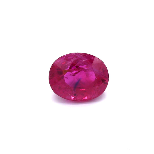 2.04ct Pinkish Red, Oval Ruby, H(b), Myanmar - 7.46 x 6.22 x 4.76mm