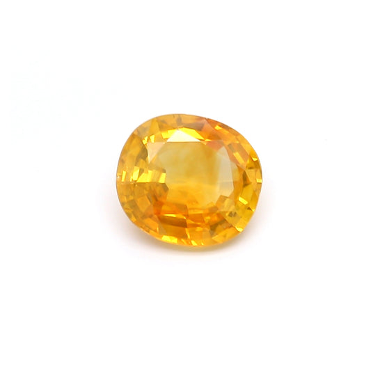 2.05ct Orangy Yellow, Oval Sapphire, Heated, Sri Lanka - 8.18 x 7.38 x 3.83mm