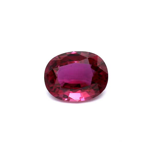 2.06ct Purplish Red, Cushion Ruby, Heated, Thailand - 9.08 x 7.15 x 3.61mm