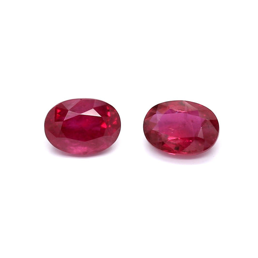 2.21ct Oval Ruby Pair, H(b), Thailand - 6.73 x 4.96mm