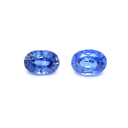 2.23ct Oval Sapphire Pair, Heated, Sri Lanka - 7.1 x 5.0mm