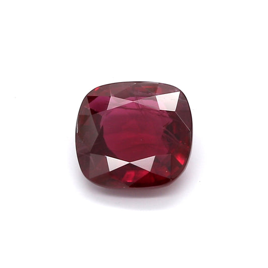 2.23ct Purplish Red, Cushion Ruby, Heated, Thailand - 7.76 x 7.48 x 3.54mm