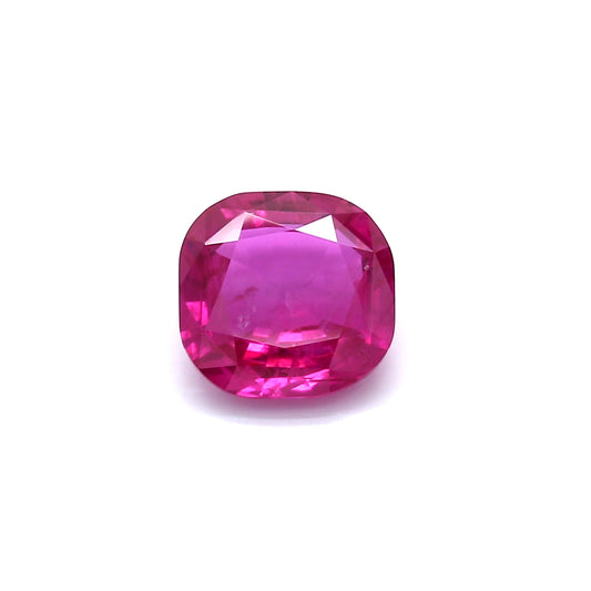 2.26ct Pinkish Red, Cushion Ruby, Heated, Myanmar - 7.96 x 7.81 x 3.78mm