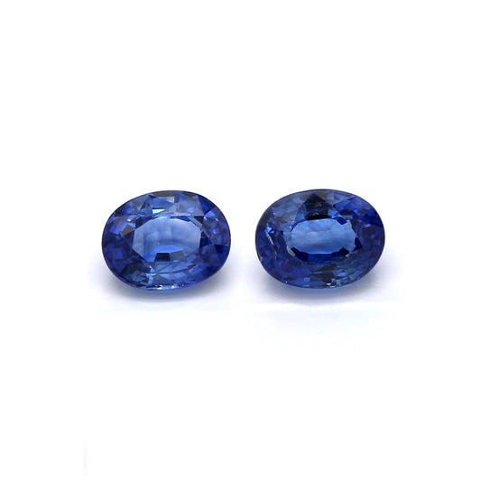 2.60ct Oval Sapphire Pair, Heated, Sri Lanka - 7.1 x 5.5mm