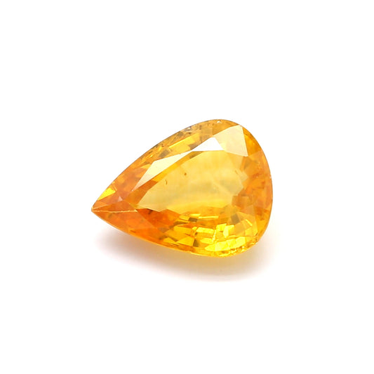 2.65ct Orangy Yellow, Pear Shape Sapphire, Heated, Sri Lanka - 10.32 x 7.91 x 4.09mm