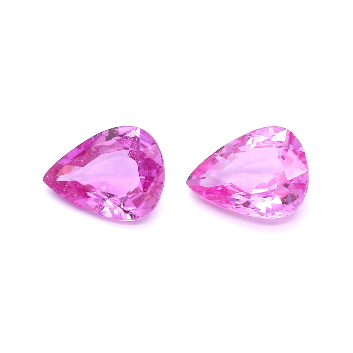 2.81ct Pink, Pear Shape Sapphire Pair, Heated, Madagascar - 8.7 x 6.6mm