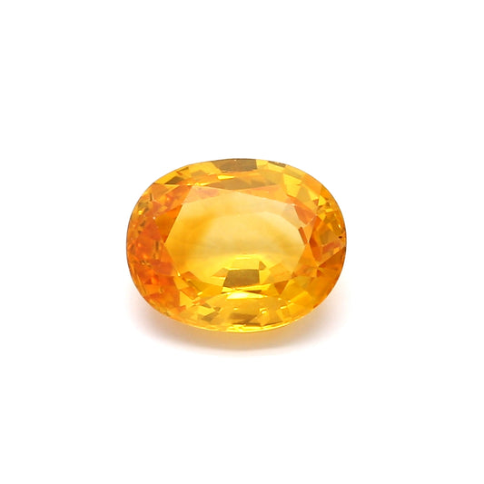 3.01ct Orangy Yellow, Oval Sapphire, Heated, Sri Lanka - 9.60 x 7.68 x 4.53mm