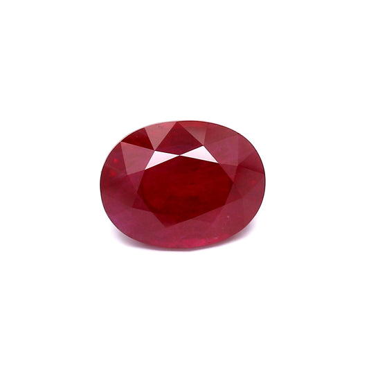 3.29ct Oval Ruby, H(b), Myanmar - 9.79 x 7.52 x 5.22mm