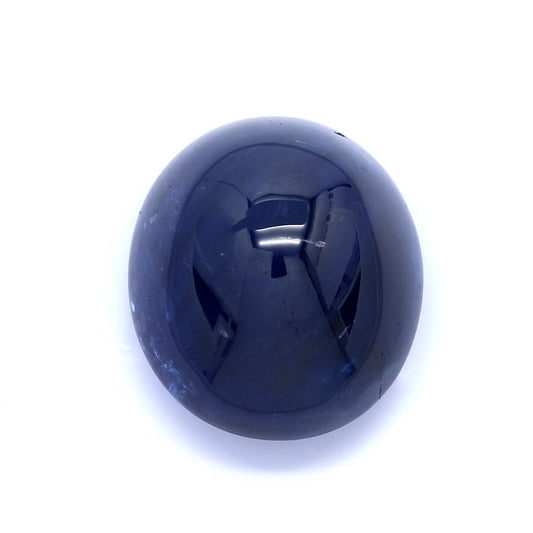 30.47ct Oval Cabochon Sapphire, Heat + Oil, Sri Lanka - 18.24 x 15.90 x 11.37mm