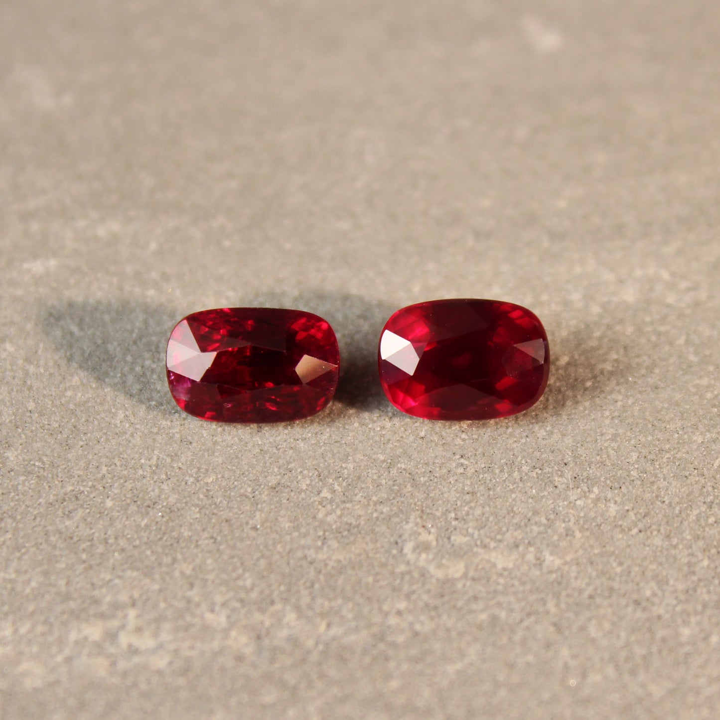 4.05ct Cushion Ruby Pair, H(b), Mozambique - 8.4 x 5.9mm