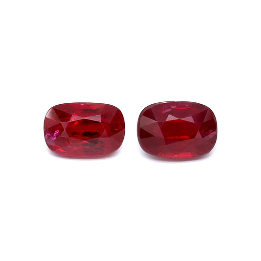 4.05ct Cushion Ruby Pair, H(b), Mozambique - 8.4 x 5.9mm