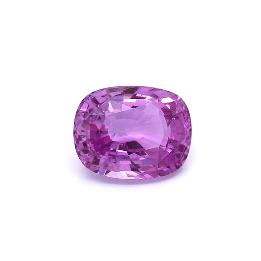 4.10ct Purplish Pink, Cushion Sapphire, No Heat, Madagascar - 10.26 x 8.14 x 5.21mm