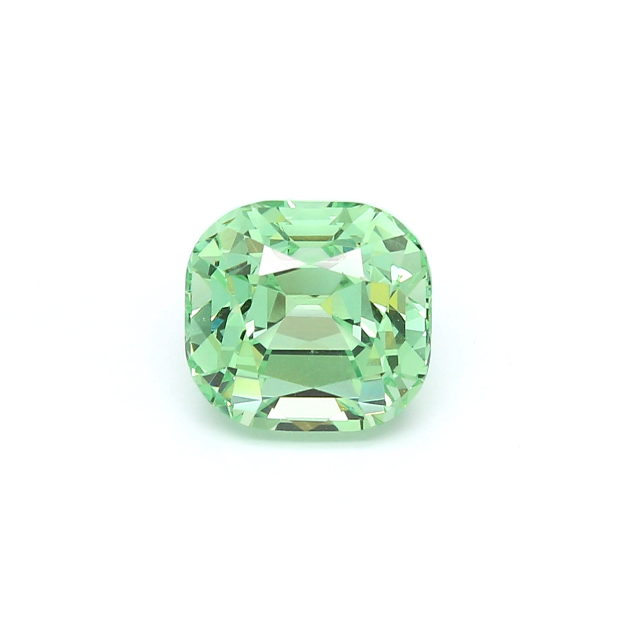 4.14ct Green, Cushion Grossular Garnet, No Treatment, East Africa - 8.61 x 8.20 x 6.96mm