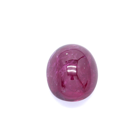 4.49ct Purplish Red, Oval Cabochon Ruby, H(b), Thailand - 9.98 x 8.48 x 5.66mm