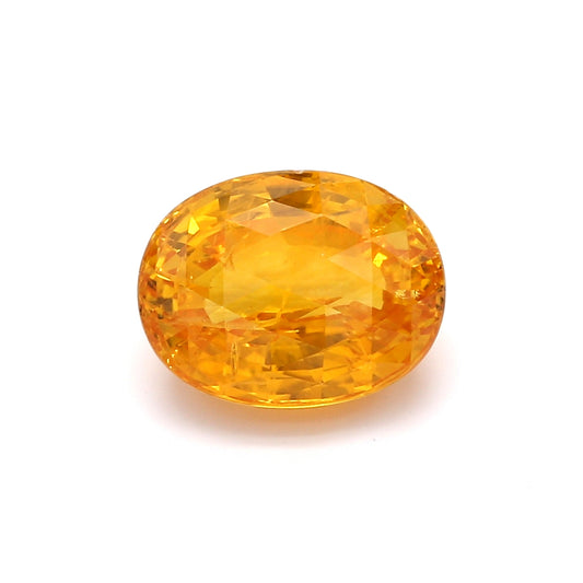 5.30ct Orangy Yellow, Oval Sapphire, Heated, Sri Lanka - 11.13 x 8.65 x 6.09mm