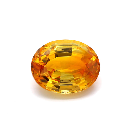 6.30ct Orangy Yellow, Oval Sapphire, Heated, Sri Lanka - 11.24 x 9.64 x 5.89mm