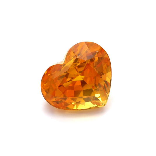 7.26ct Yellow, Heart Shape Sapphire, Heated, Sri Lanka - 9.94 x 11.59 x 8.08mm