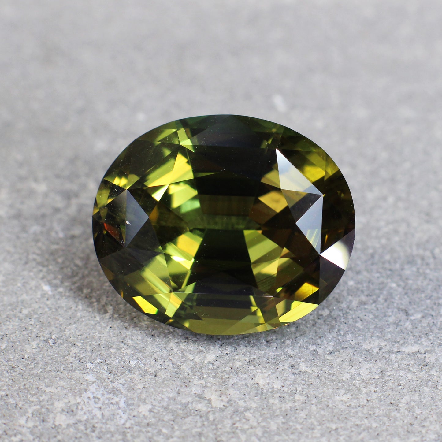 15.14ct Yellowish Green, Oval Chrysoberyl, No Treatment - 16.37 x 13.78 x 8.90mm